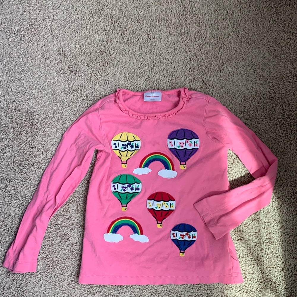 Hanna Andersson girl pink long sleeve tee size 120